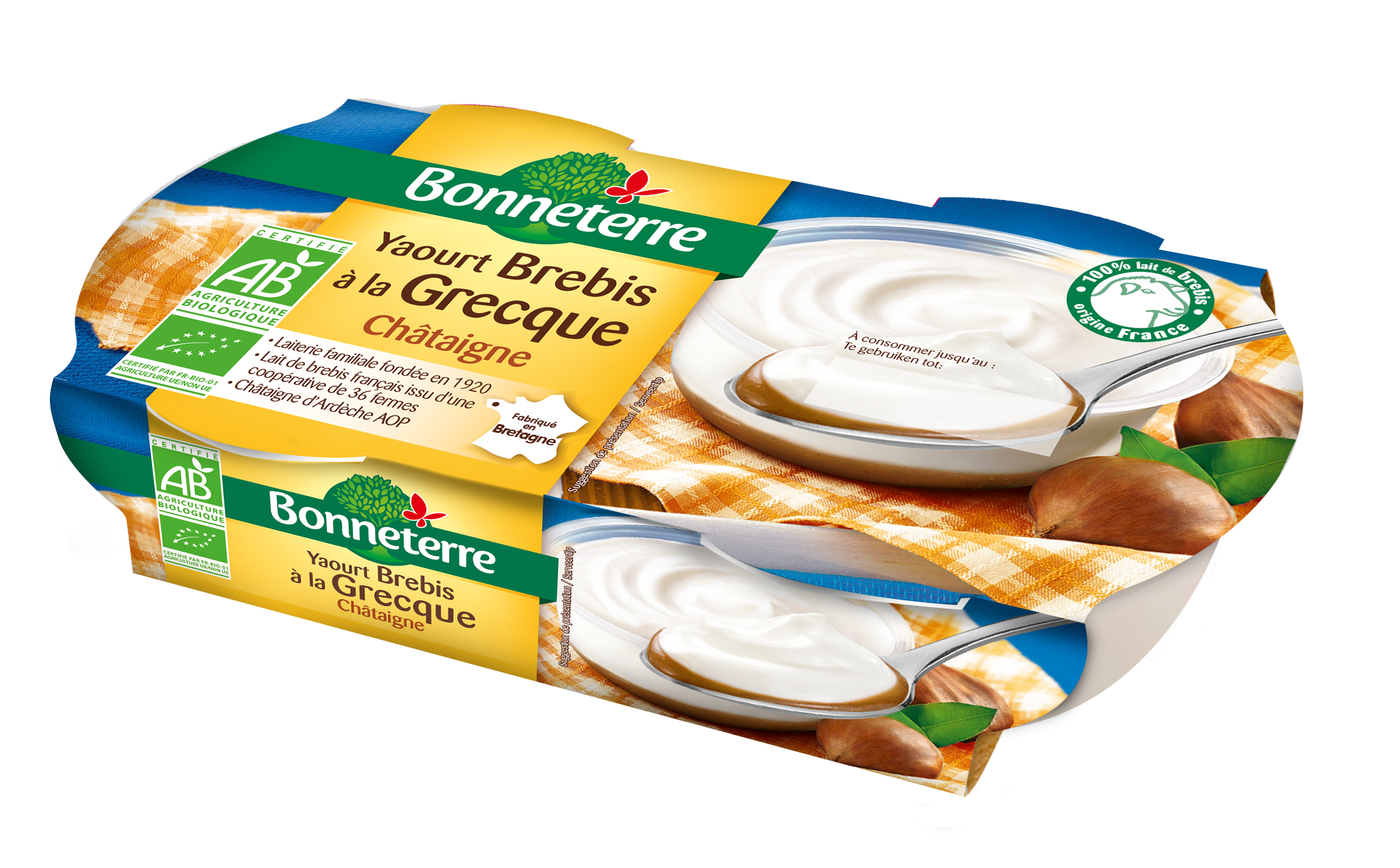 YAOURT BREBIS A LA GRECQUE Châtaigne (2x140G) BONNETERRE