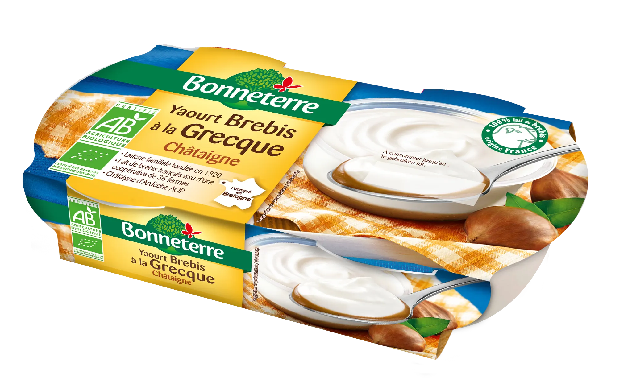 YAOURT BREBIS A LA GRECQUE Châtaigne (2x140G) BONNETERRE