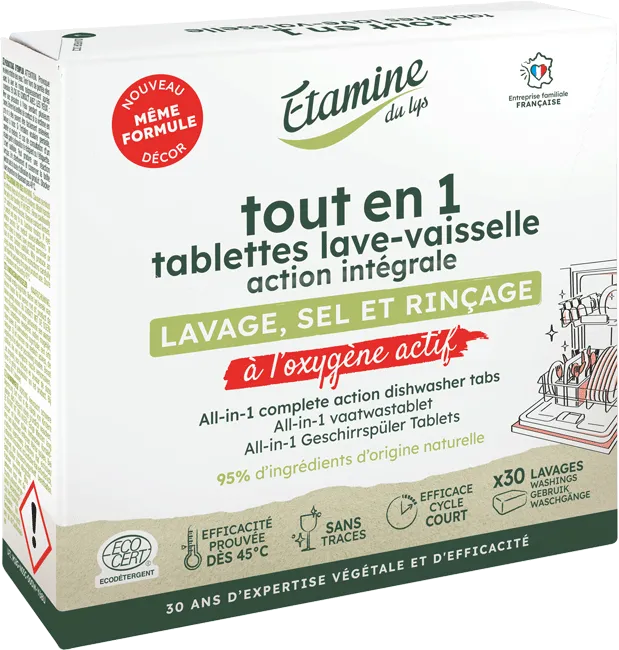 TABLETTE LAVE VAISSELLE TOUT EN UN X30 ETAMINE DU LYS
