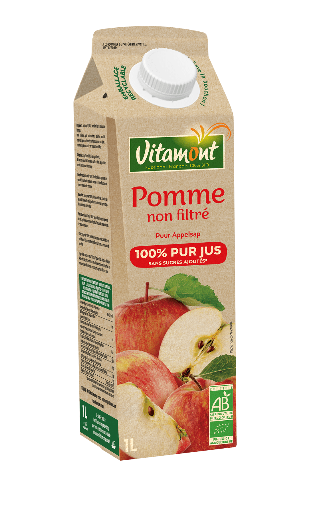 PUR JUS DE POMME TETRA (1L) VITAMONT