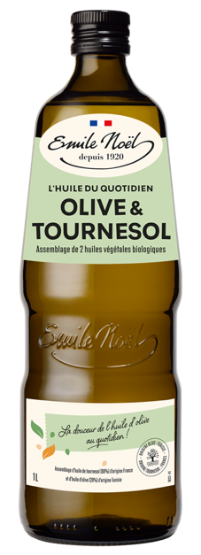 HUILE TOURNESOL DESODORISE ET OLIVE VIERGE EXTRA BIO (1L) EMILE NOEL