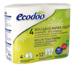 PAPIER TOILETTE COMPACT RECYCLE x4 ECODOO